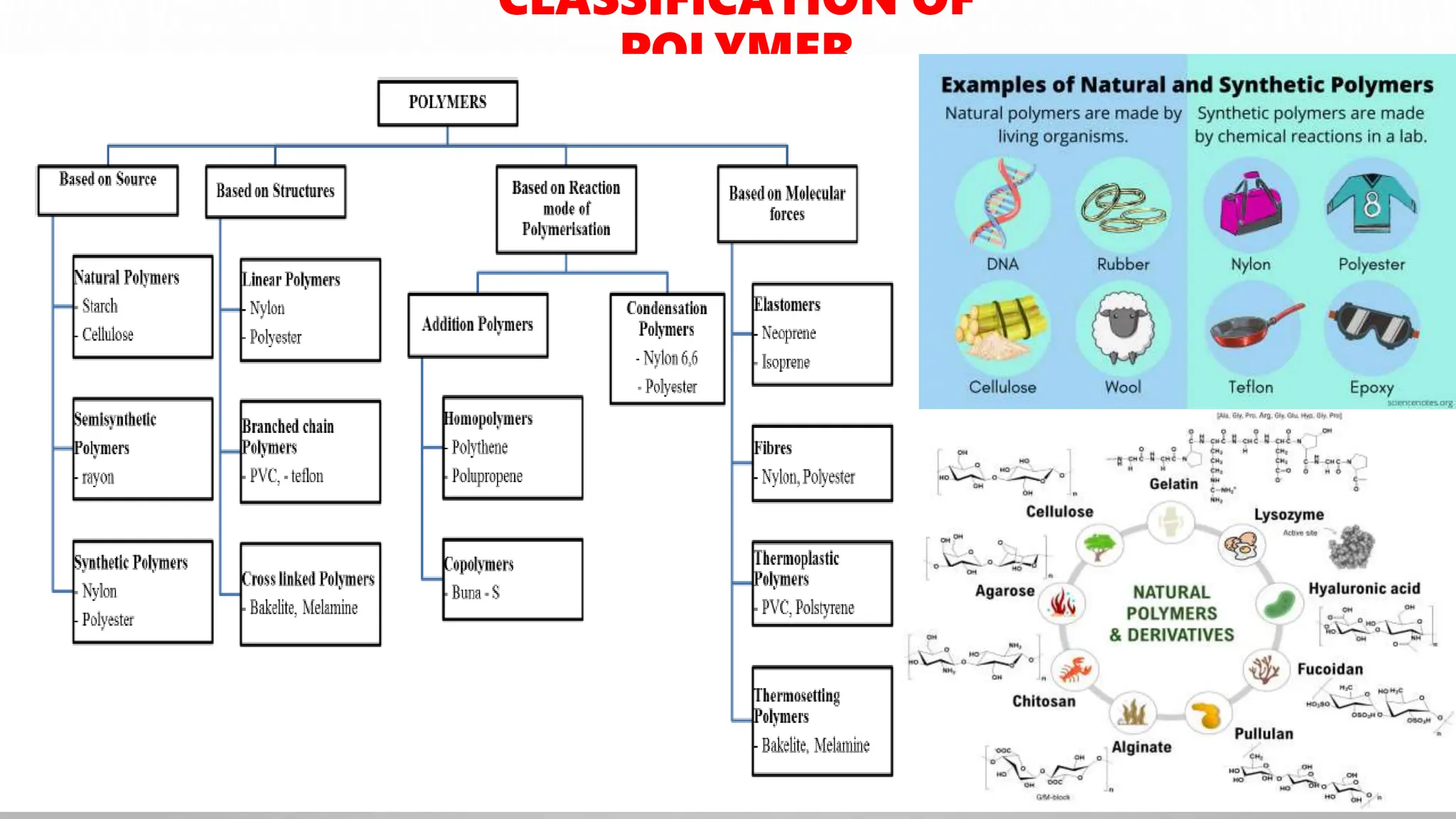 CLASSIFICATION OF
POLYMER
 
