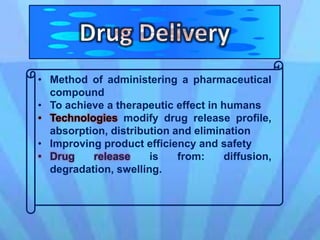 Polymers in drug delivery | PPTX
