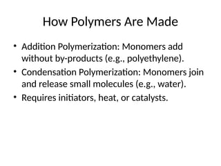 Polymers Presentation introduction basics | PPTX