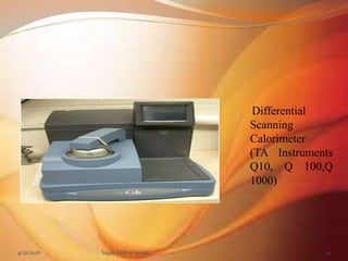 4/21/2016 Sagar Kishor Savale 14
Differential
Scanning
Calorimeter
(TA Instruments
Q10, Q 100,Q
1000)
 