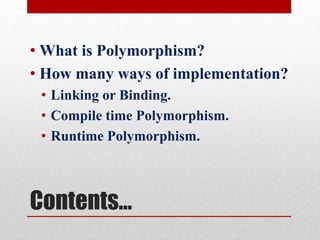 Polymorphism Using C++ | PPTX