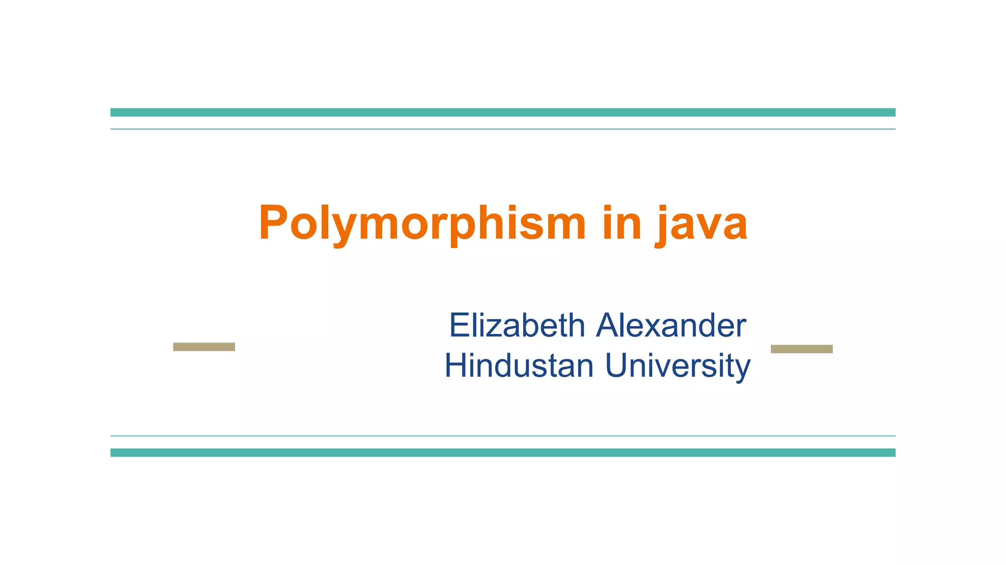 Polymorphism in java | PPT