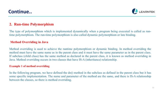 Polymorphism in java | PPTX | Programming Languages | Computing