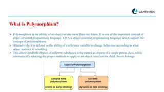 Polymorphism in java | PPTX | Programming Languages | Computing