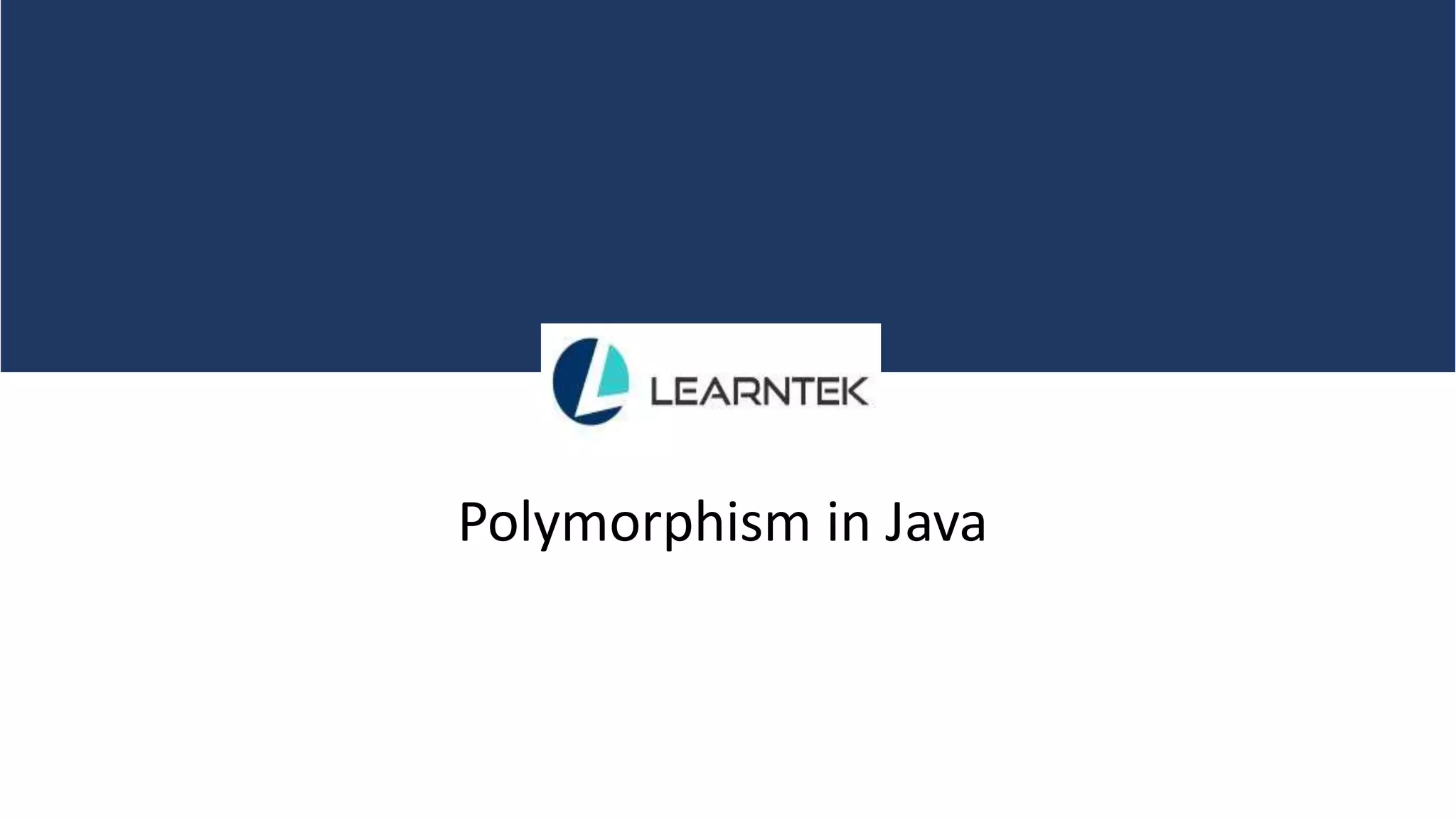 Polymorphism in java | PPTX