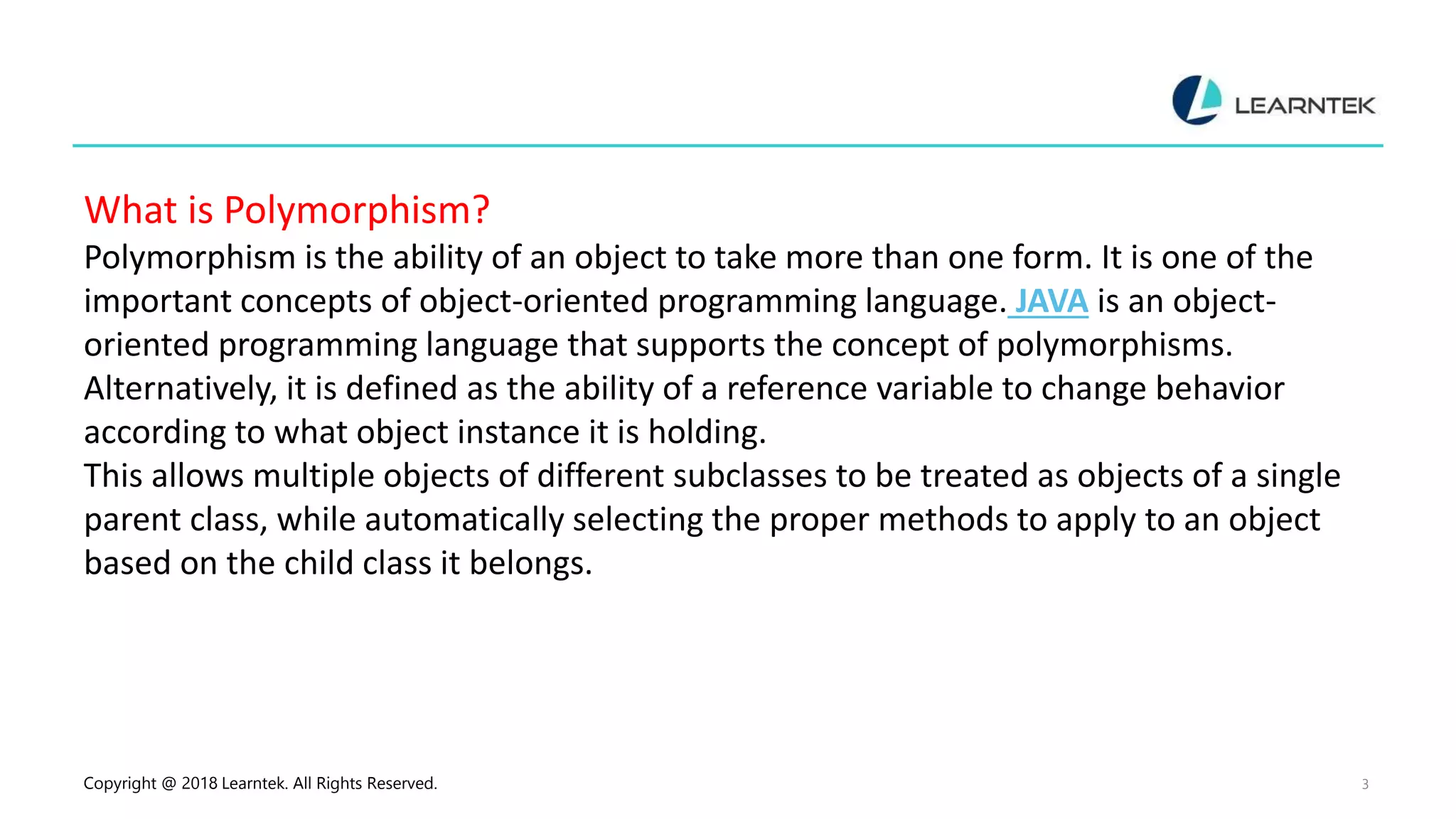 Polymorphism in java | PPTX