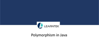 Polymorphism in java | PPTX