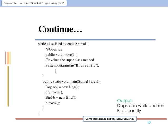 Polymorphism in oop