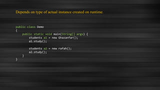 Polymorphism presentation in java | PPTX