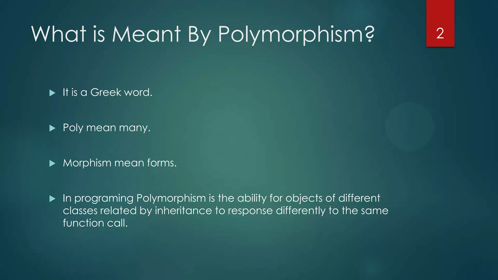polymorphism | PPTX