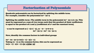 Polynomials Middle Term Polynomial PowerPoint Presentation for CBSE | PPTX