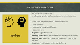 polynomial function - definition and examples Images... POLYNOMIAL-FUNCTIONS and its Graphs .pptx