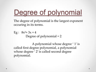 Nasa Polynomials Degree Of Polynomial Ppt