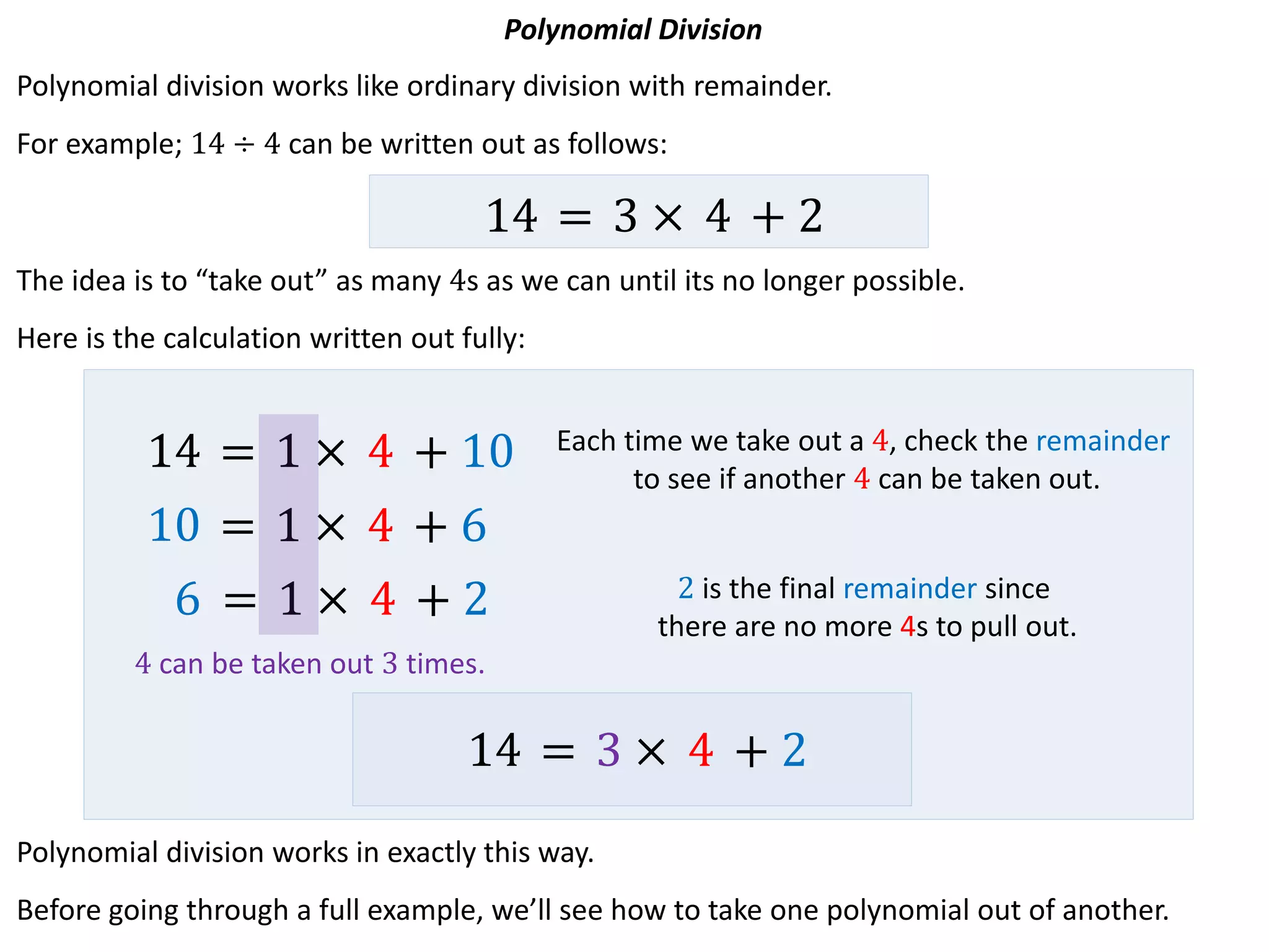 Polynomial division ppt