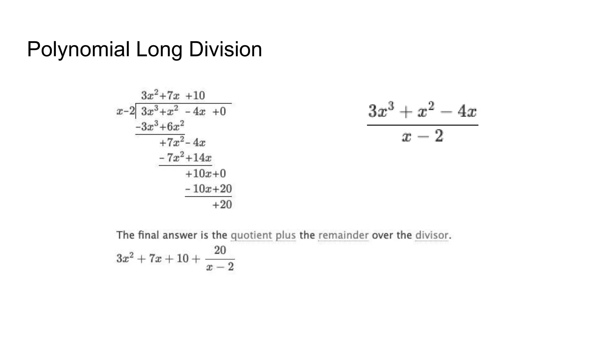 Polynomial Long Division