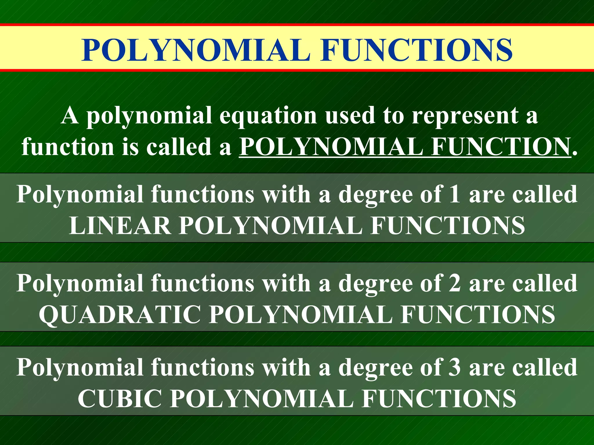 Polynomial functions | PPT | Science