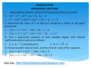 Polynomial functions | PPTX