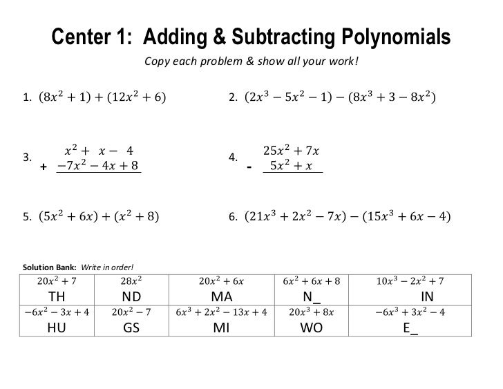 Polynomial review centers