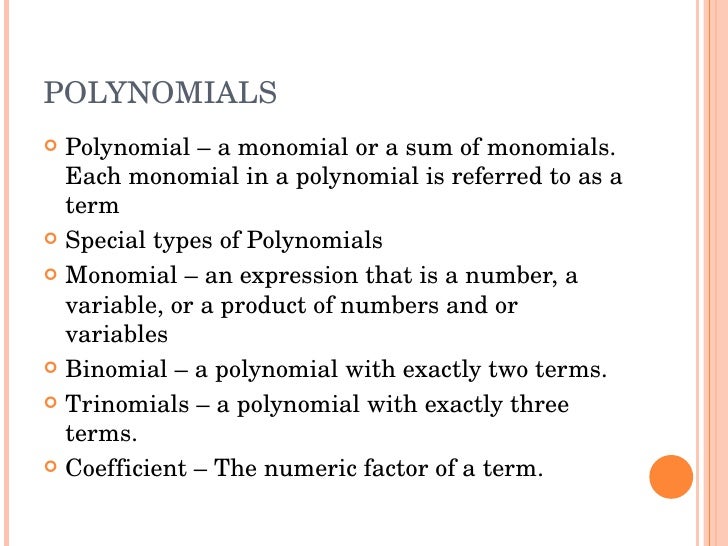 Polynomials