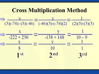 Cross Multiplication Method
 