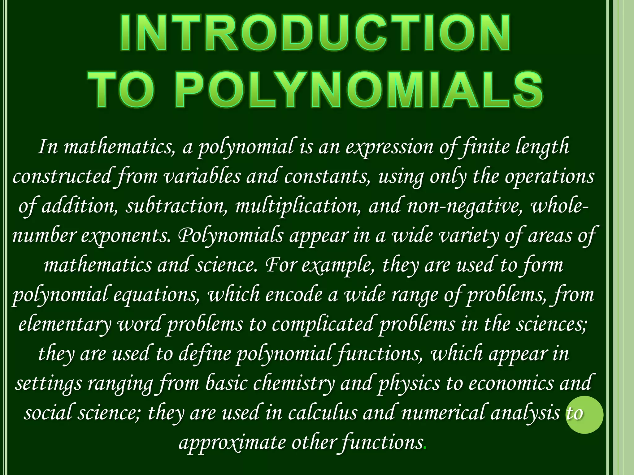 Polynomials | PPSX