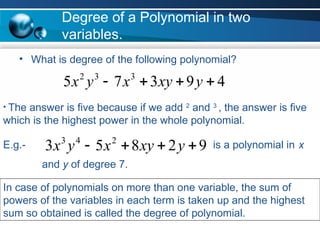 Polynomial Function Two Variables POLYNOMIALSPOLYNOMIALSPOLYNOMIALSPOLYNOMIALS.ppt