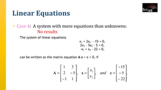 Linear Equations
• Case 4: A system with more equations than unknowns:
No results
 
