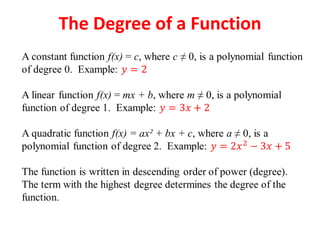 The Degree of a Function
 