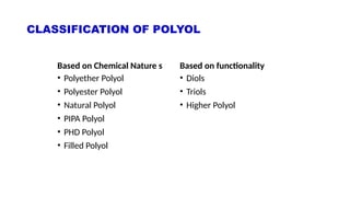 Polyols in Polyurethane Technology | PPTX