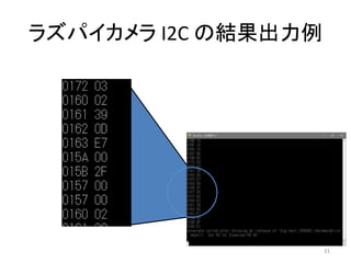 ラズパイカメラ I2C の結果出力例
31
 