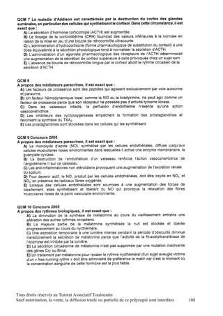 Tous droits réservés au Tutorat Associatif Toulousain
Sauf autorisation, la vente, la diffusion totale ou partielle de ce polycopié sont interdites   108
 