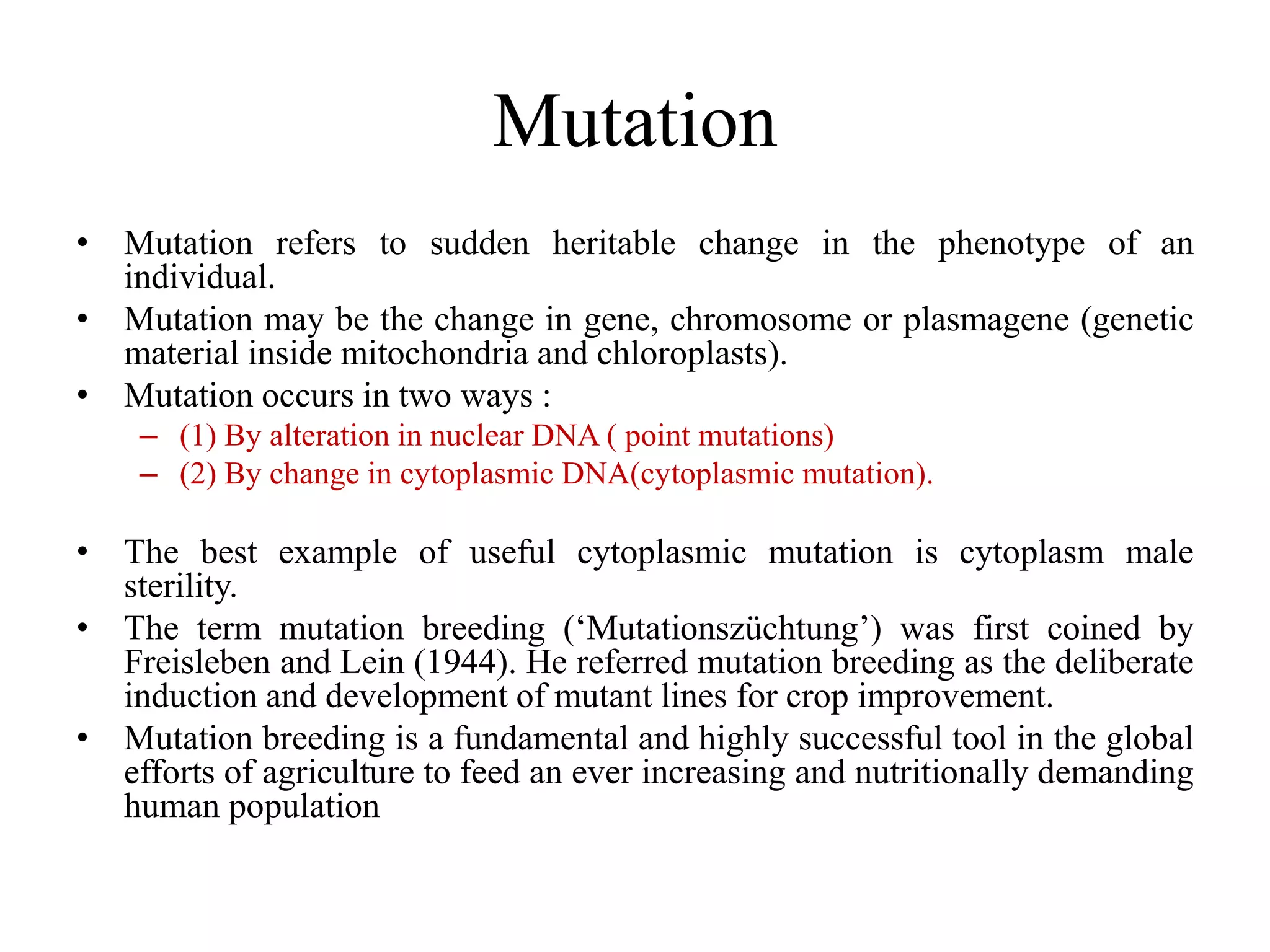 Polyploidy, mutation and hybridization with reference to medicinal ...