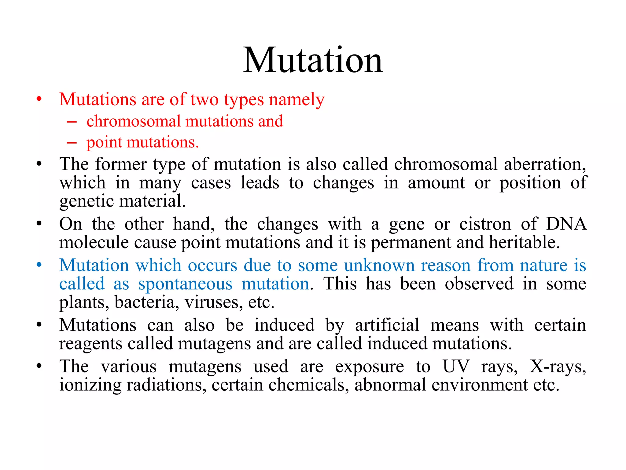 Polyploidy, mutation and hybridization with reference to medicinal ...
