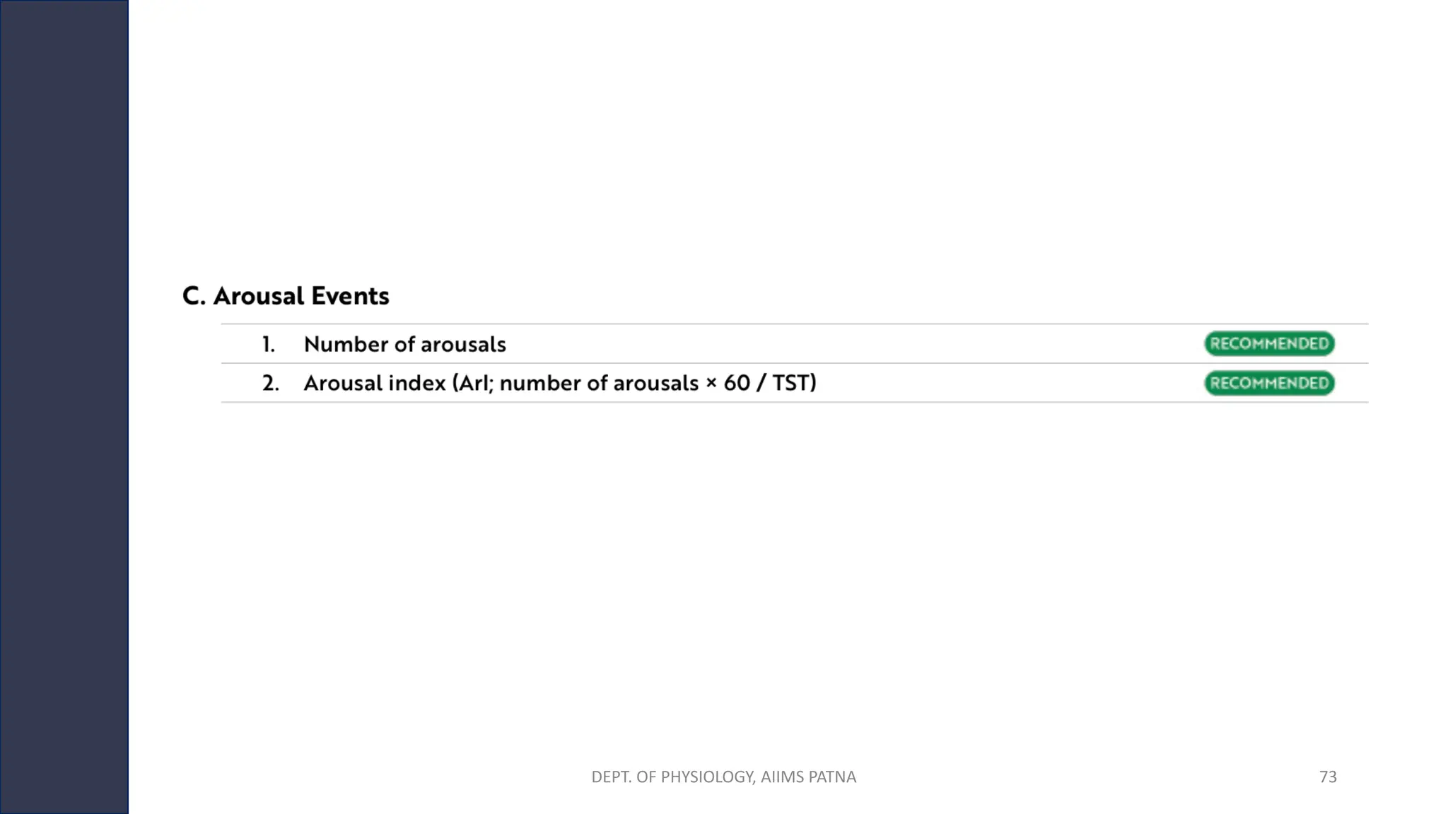 DEPT. OF PHYSIOLOGY, AIIMS PATNA 73
 