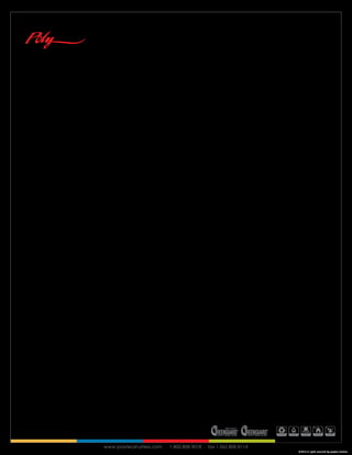 PROPERTIES & CHARACTERISTICS

•   Our Polytec® shutter begins with a unique manufacturing process that binds an aluminum core into the cen-
    ter of a cellular polymer piece to create a product with the inherent strength of both materials. This tech-
    nique, known as co-extrusion, allows us to create a commercial shutter that has the strength and durability of
    aluminum with the aesthetic appearance of wood using virgin polymer.


•   Polytec® shutters are made from an enhanced and technologically superior virgin PVC incorporating in-
    hibitors to alleviate concerns about smoke and toxicity (testing available upon request). They are inherently
    flame retardant (certified) and pass all fire codes.


•   Polytec® shutters has received the GREENGUARD® Indoor Air Quality and the coveted GREENGUARD® Chil-
    dren & Schools certifications. Polytec® shutters has passed an extensive series of tests to ensure that they meet
    stringent third-party standards for low chemical emissions based on established health standards.


•   Our exclusive Saniguard® antimicrobial silver ionization finish provides lifetime protection. All tests were per-
    formed to ASTM or JIS standards in independent laboratories. Tests showed it was 99.99% effective against
    germs, bacteria, and virus.


•   As an indoor application, our shutter line is economically sustainable. Because of its inherent high insulation
    factor, Polytec® shutters are highly energy efficient and will reduce thermal related costs. Furthermore, Poly-
    tec® shutters will not degrade indoor air quality.


•   Custom formulated, water based paint that contains no lead and virtually zero volatile organic compounds
    (VOC) is baked on to our Celuka finished co-extruded shutter and is guaranteed for 10 years against chip-
    ping, peeling, cracking or warping. Custom colors are available.


•   100% moisture resistant; perfect for resorts with high humidity or located near water.


•   In the development stage, we found that by manipulating the molecular make up of the PVC, we could
    enhance the R-factor greatly by adding air molecules that adhere to the PVC particles. Polytec® is the most
    energy efficient window application in the industry. It is 1600% better insulating than aluminum blinds or ver-
    tical blinds; has 70% better insulating properties than wood; and provides approximately 20% reduction in
    energy costs.




                               www.polytecshutters.com . 1.800.808.9018 . fax 1.562.808.8114
                                                                                                        © 2010 all rights reserved by polytec shutters
 