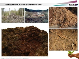 Copyright © – Polytechnik Biomass Energy Pty Ltd - All rights reserved
Возможное к использованию топливо
 