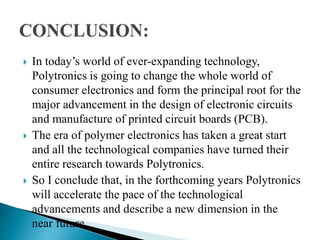over view of Polytronics ppt by jakeer | PPTX