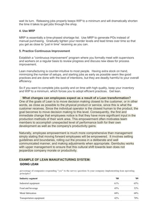 just in time and lean manufacturing | DOCX