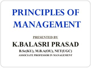 Principles of Management-BBA-1-SEM-Unit-1 Osmania University | PPT