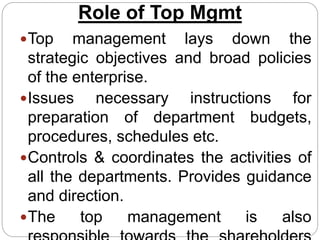 Management Topper Notes Pom unit-i, Principles of Management notes BBA I Semester OU | PPT