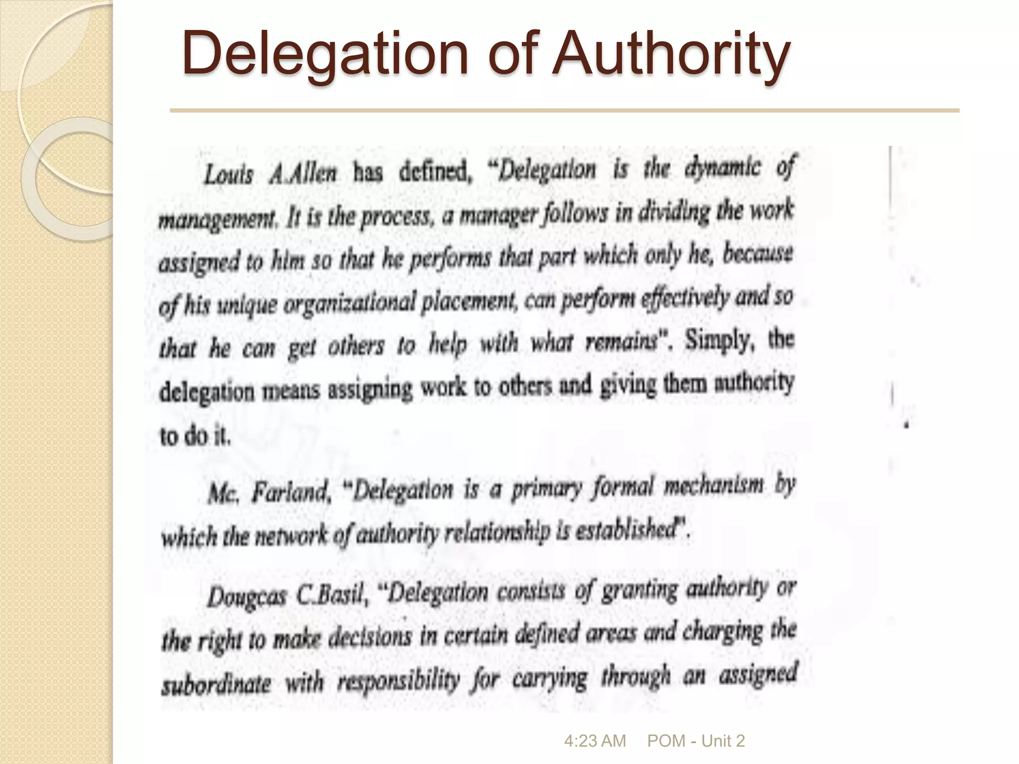 Delegation of Authority
4:23 AM POM - Unit 2
 