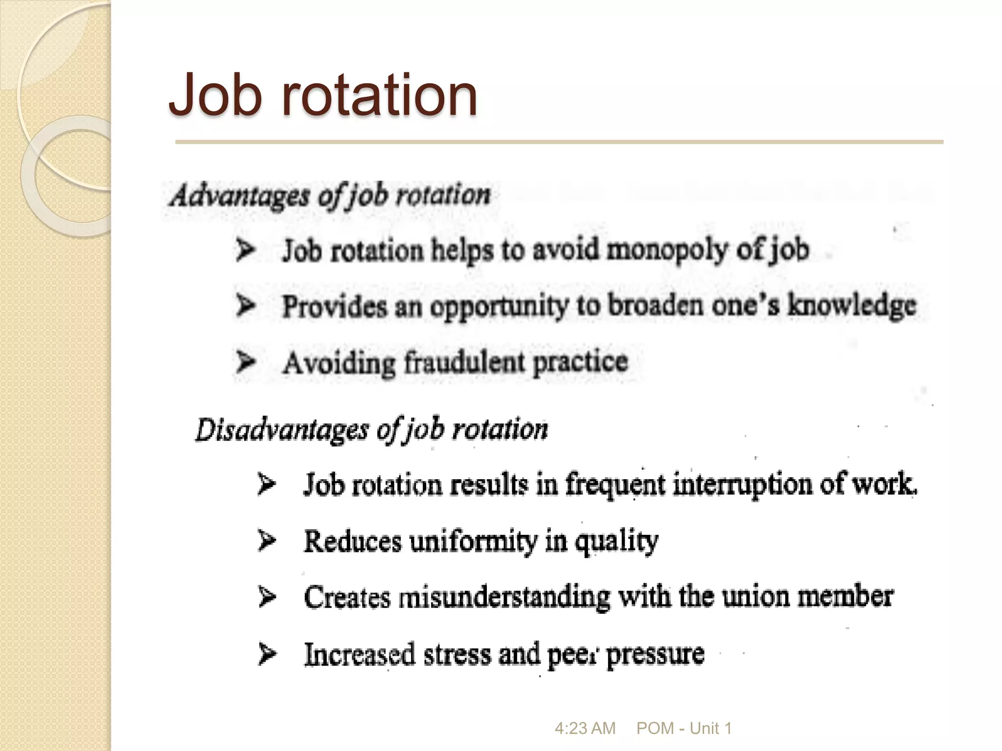 Job rotation
4:23 AM POM - Unit 1
 