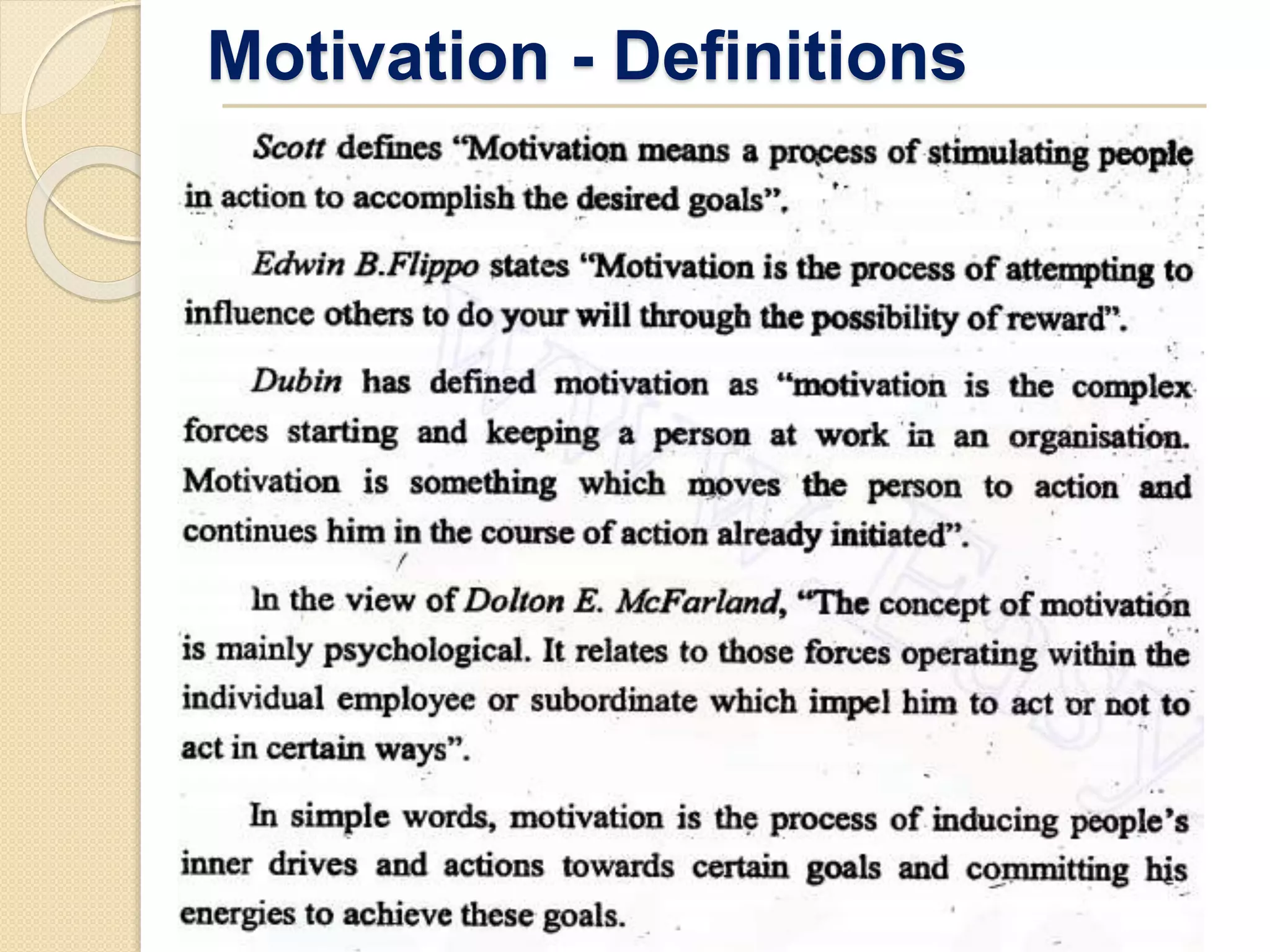 Motivation - Definitions
4:28 AM POM - Unit III
 
