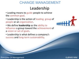 Change Management - Principles of Management | PPTX