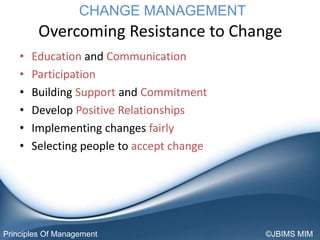 Change Management - Principles of Management | PPTX