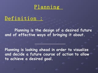 Defining Planning Principles of Management Lec-2 | PPT