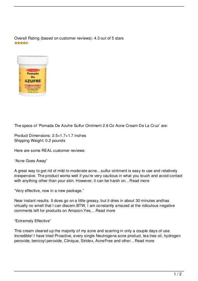 sulfur ointment for acne