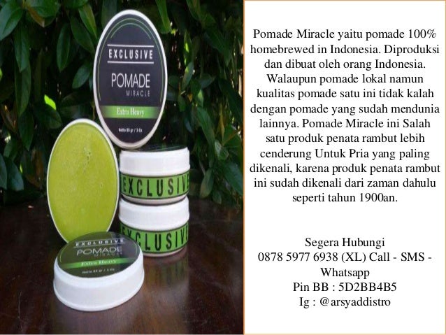 Pomade bandung, 0878 5977 6938 (XL)