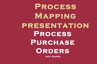 Process Mapping presentation Process Purchase Orders Asif Qumer 