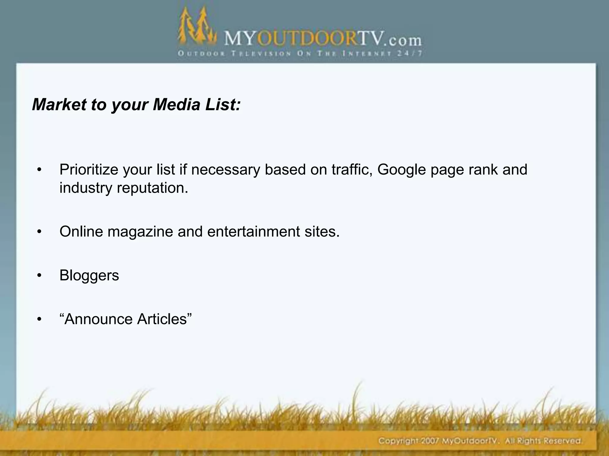 Blog Searches:Blog searches - Try Google's blog search at http://blogsearch.google.com. You can also search on "blog search" in Google or Bing and you'll find many other blog search engines.  For example, Google lists 380,000 blogs for deer hunting and 21,800 blogs for deer hunting in Utah.PostRank - This used to be a "go to" tools for finding top blogs. You used to be able to scan or search for blogs and see engagement data such as the number of comments, tweets, bookmarks, etc.PostRank was acquired by Google and is in a state of flux. Now they offer a Chrome or Safari extension that is supposed to show engagement data in Google Reader, Google News, Reddit, Digg, Delicious, even in Google's main SERPs. To give it a try go to: labs.postrank.com/gr.